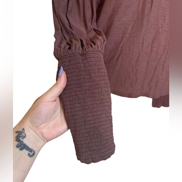 Nation LTD Pima Cotton Ruffle Smocked Sleeve Top - Picture 5 of 8